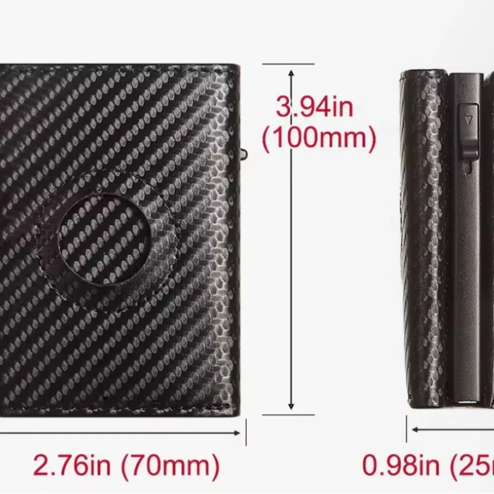 Men's Carbon-Texture Black Card Wallet